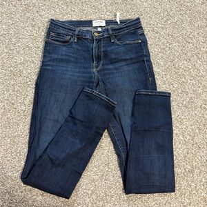 FRAME Le High Skinny Jeans in Deep Indigo Blue